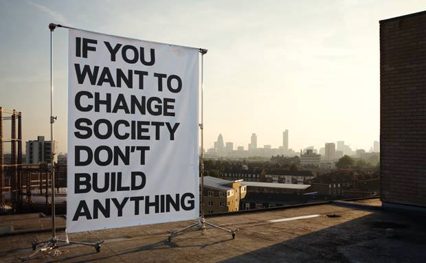 Photo: Peter Guenzel, If you want to change society  don't build anything, London 2005, Volvo Magazine
